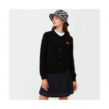 Cdgplay  Womens Round neck Wool Cardigan - 꼼데가르송 여성 크루넥 울 가디건 