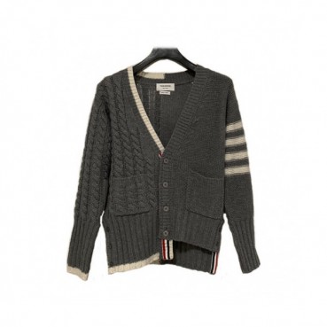 Thom Browne 2019  Mens Classic V-neck Knit Cardigan 