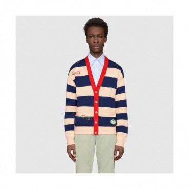 Gucci 2019 Mm/Wm Logo V-neck Wool Cardigan 