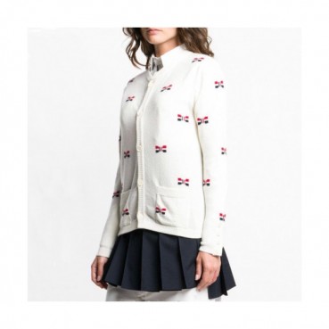 Thom Browne 2019  Womens Strap Crew-neck Cardigan 