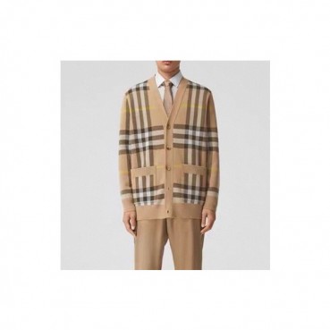 버버리 남성 브이넥 베이지 가디건 - Burberry Mens Beige Cardigan 