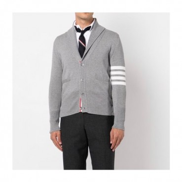톰브라운 남성 브이넥 그레이 가디건 - Thom Browne Mens Gray Cardigan 