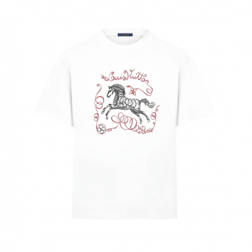 루이비통 여성 말 프린트 티셔츠 - Louis vuitton Womens Horse Print Tshirt 