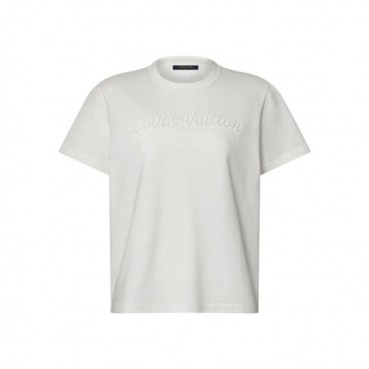 루이비통 여성 시그니처 자수 티셔츠 - Louis vuitton Womens Signature Embroidery TShirt 