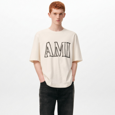 아미 남성 파리 프린트 티셔츠 - Ami Mens Paris Print Tshirt 