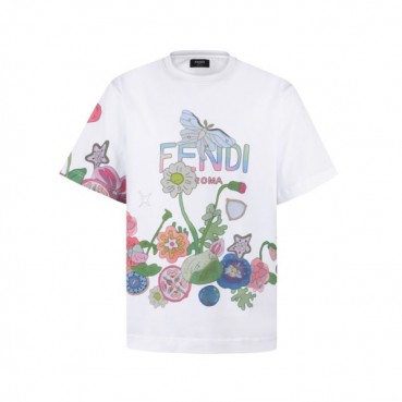 펜디 남성 라운드 반팔 티셔츠 - Fendi Mens Round Tshirt 