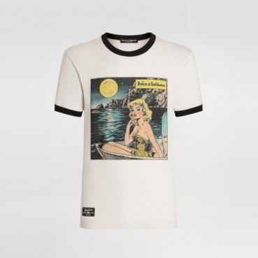 돌체앤가바나 남성 라운드 반팔 티셔츠 - Dolce&Gabbana Mens Round Tshirt 