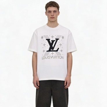 루이비통 남성 라운드 반팔 티셔츠 - Louis vuitton Mens Round Tshirt 