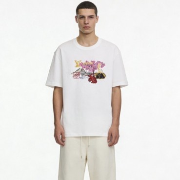 루이비통 남성 라운드 반팔 티셔츠 - Louis vuitton Mens Round Tshirt 