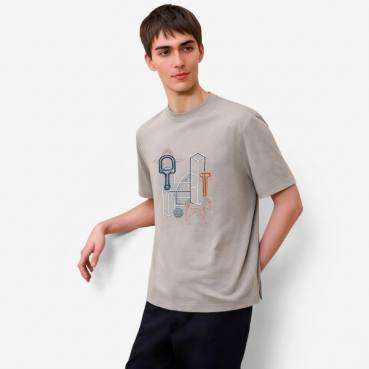 에르메스 남성 라운드 반팔티 - Hermes Mens Round Tshirt 