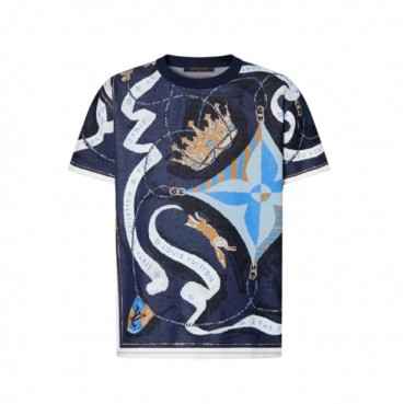 루이비통 남성 라운드 반팔 티셔츠 - Louis vuitton Mens Round Tshirt 