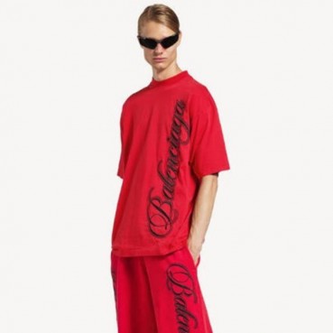 발렌시아가 남성 커시브 미디엄 핏 티셔츠 - Balenciaga Mens Curvy Medium Fit Tshirt 
