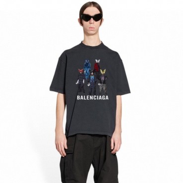 발렌시아가 남성 라운드 반팔 티셔츠 - Balenciaga Mens Round Tshirt 