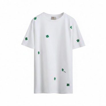 디올 남성 클로벌 자수 티셔츠 - Dior Mens Clover Embroidered Tshirt 