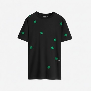 디올 남성 클로벌 자수 티셔츠 - Dior Mens Clover Embroidered Tshirt 