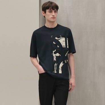 에르메스 남성 라운드 반팔티 - Hermes Mens Round Tshirt 
