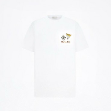 디올 남성 라운드 반팔 티셔츠 - Dior Mens Round Tshirt 