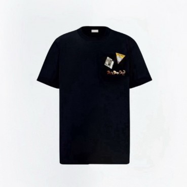 디올 남성 라운드 반팔 티셔츠 - Dior Mens Round Tshirt 