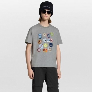 루이비통 남성 라운드 반팔 티셔츠 - Louis vuitton Mens Round Tshirt 