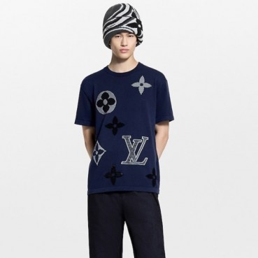 루이비통 남성 피케 코튼 티셔츠 - Louis vuitton Mens Round Tshirt 