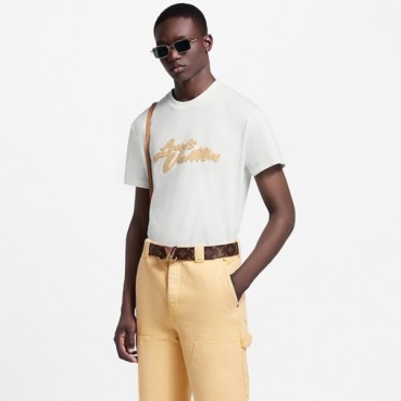 루이비통 남성 라운드 반팔 티셔츠 - Louis vuitton Mens Round Tshirt 