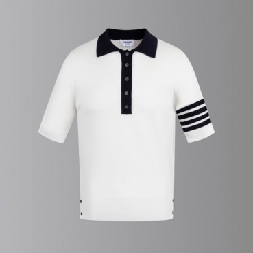 톰브라운 여성 폴로 니트 반팔티 - Thom Browne Womens Polo Knit 