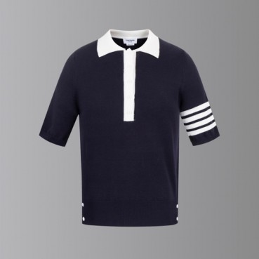 톰브라운 여성 폴로 니트 반팔티 - Thom Browne Womens Polo Knit 