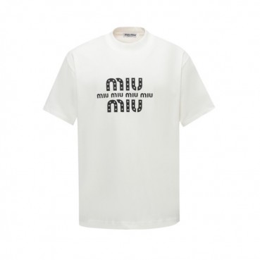 미우미우 남성 라운드 반팔 티셔츠 - Miumiu Mens Round Tshirt 