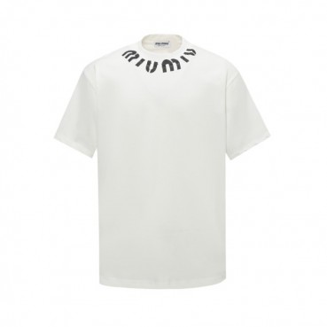미우미우 남성 라운드 반팔 티셔츠 - Miumiu Mens Round Tshirt 