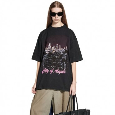 발렌시아가 여성 라운드 반팔 티셔츠 - Balenciaga Womens Round Tshirt 