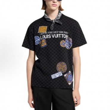 루이비통 남성 라운드 반팔 티셔츠 - Louis vuitton Mens Round Tshirt 