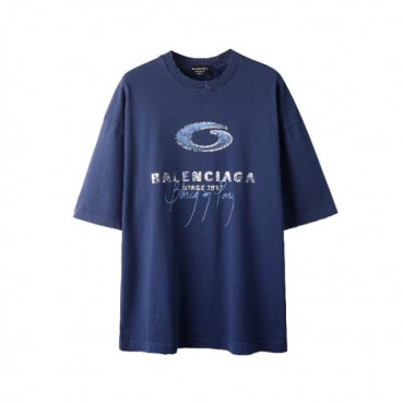 발렌시아가 남성 라운드 반팔 티셔츠 - Balenciaga Mens Round Tshirt 