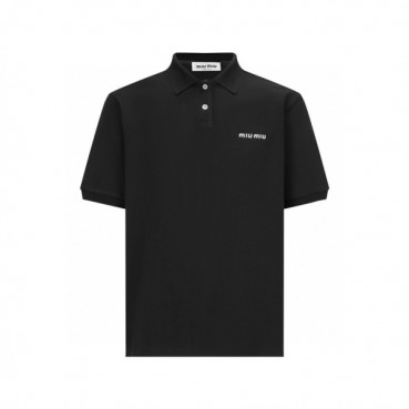 미우미우 남/녀 폴로 반팔 티셔츠 - Miumiu Unisex Polo Tshirt 