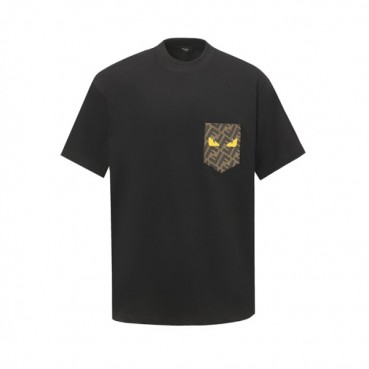 펜디 남성 라운드 반팔 티셔츠 - Fendi Mens Round Tshirt 