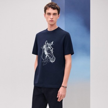 에르메스 남성 라운드 반팔티 - Hermes Mens Round Tshirt 