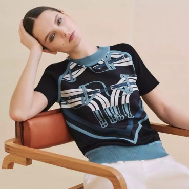 에르메스 여성 크루넥 반팔티 - Hermes Womens Round Tshirt 