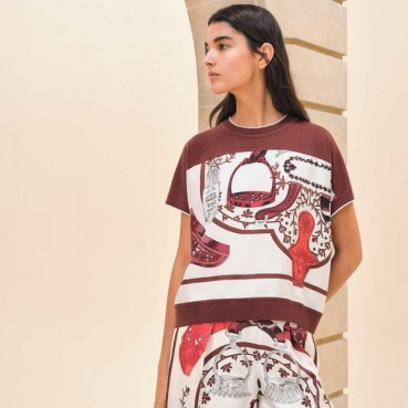 에르메스 여성 크루넥 반팔티 - Hermes Womens Round Tshirt 