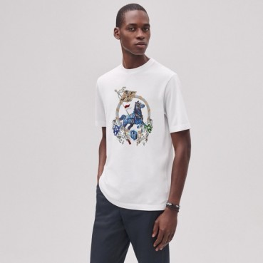 에르메스 남성 라운드 반팔티 - Hermes Mens Round Tshirt 