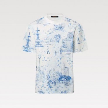 루이비통 남성 라운드 반팔 티셔츠 - Louis vuitton Mens Round Tshirt 