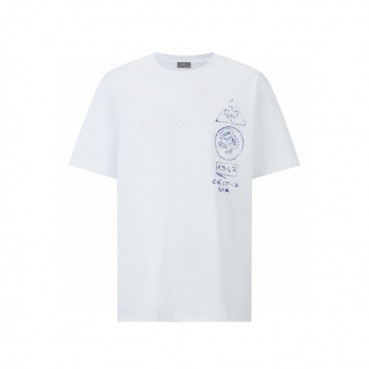 디올 남성 라운드 반팔 티셔츠 - Dior Mens Round Tshirt 