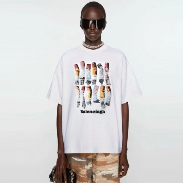 발렌시아가 남성 라운드 반팔 티셔츠 - Balenciaga Mens Round Tshirt 