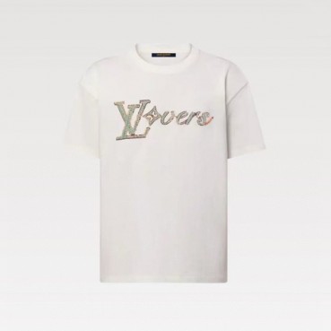 루이비통 남성 엠브로이더드 반팔 티셔츠 - Louis vuitton Mens Tshirt 