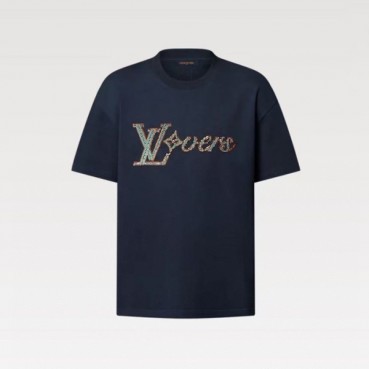 루이비통 남성 엠브로이더드 반팔 티셔츠 - Louis vuitton Mens Tshirt 
