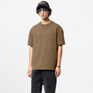 루이비통 남성 엠브로이더드 반팔 티셔츠 - Louis vuitton Mens Tshirt 