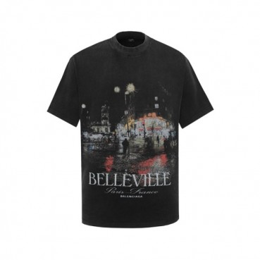 발렌시아가 남성 라운드 반팔 티셔츠 - Balenciaga Mens Round Tshirt 