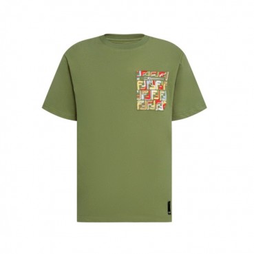 펜디 남성 라운드 반팔 티셔츠 - Fendi Mens Round Tshirt 