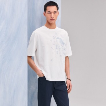 에르메스 남성 라운드 반팔티 - Hermes Mens Round Tshirt 