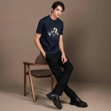 에르메스 남성 라운드 반팔티 - Hermes Mens Round Tshirt 