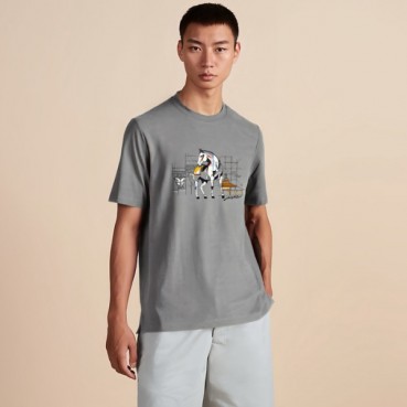 에르메스 남성 라운드 반팔티 - Hermes Mens Round Tshirt 