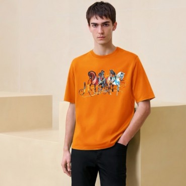에르메스 남성 라운드 반팔티 - Hermes Mens Round Tshirt 